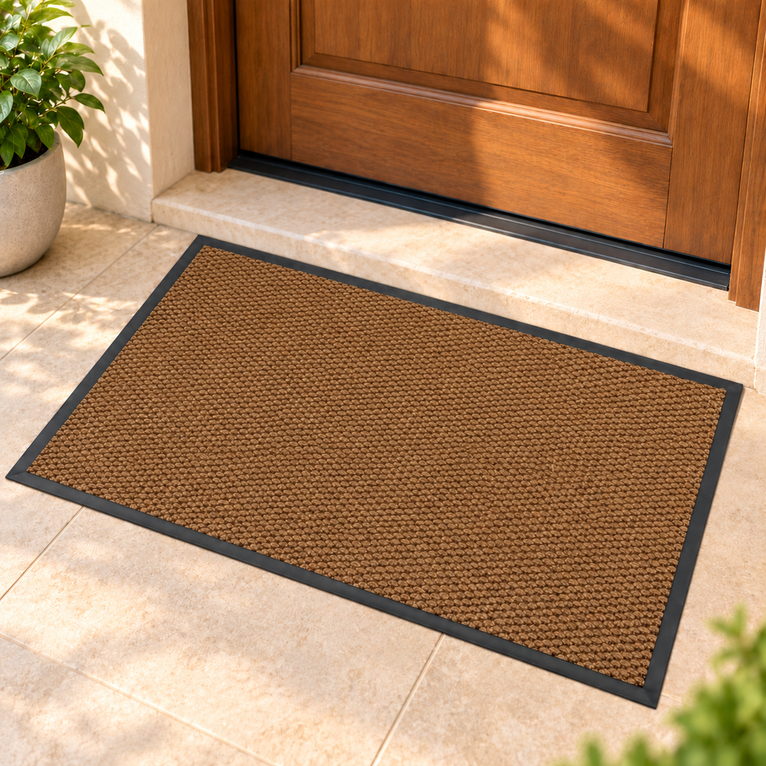 Textured Entrance Door Mat with Non Slip Backing 57.5 x 88 cm