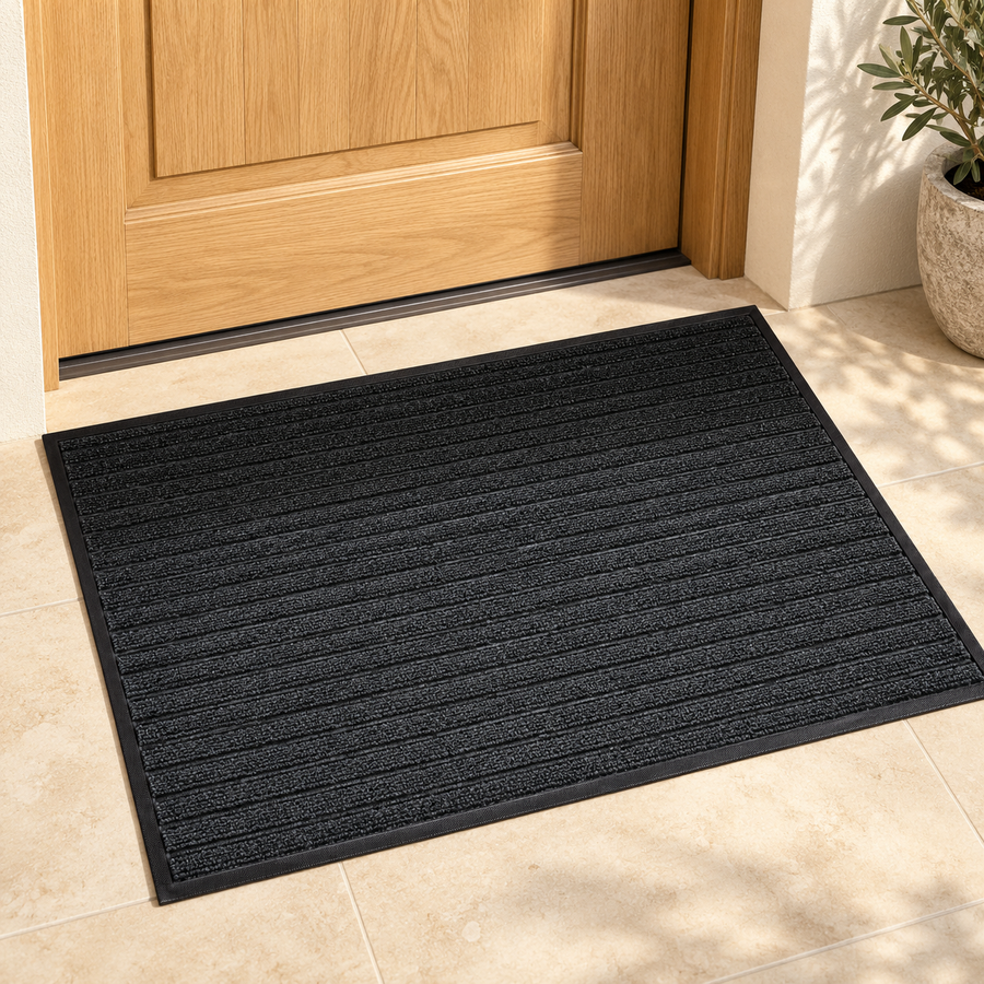 Large Striped Entrance Door Mat 117 × 77 cm