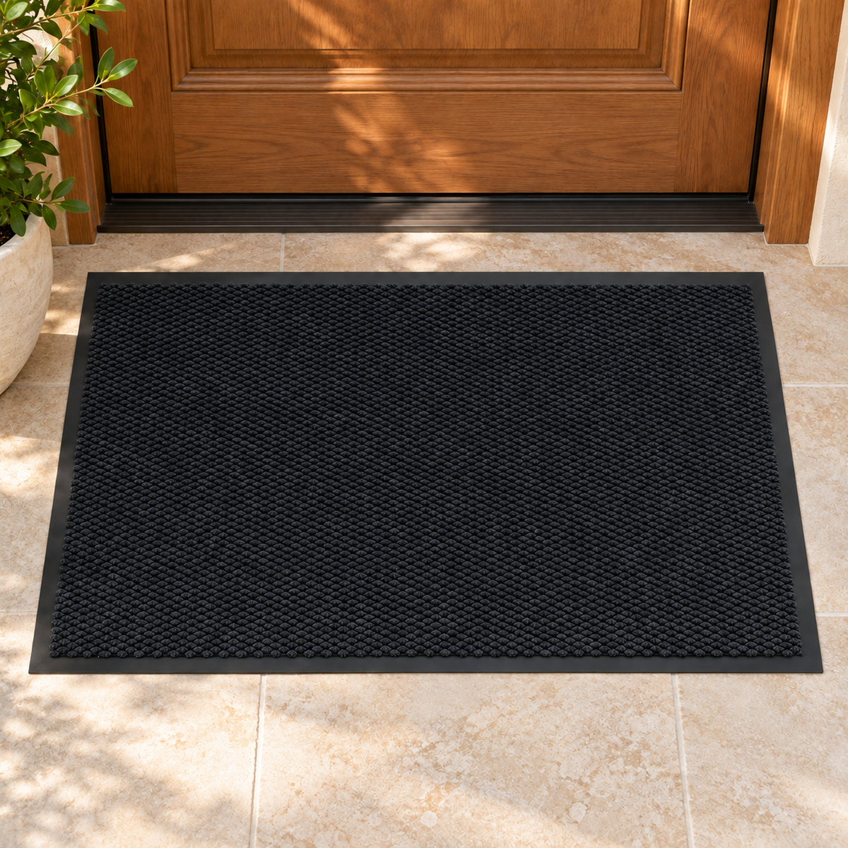 Dust Trapping Floor Mat with Rubber Border