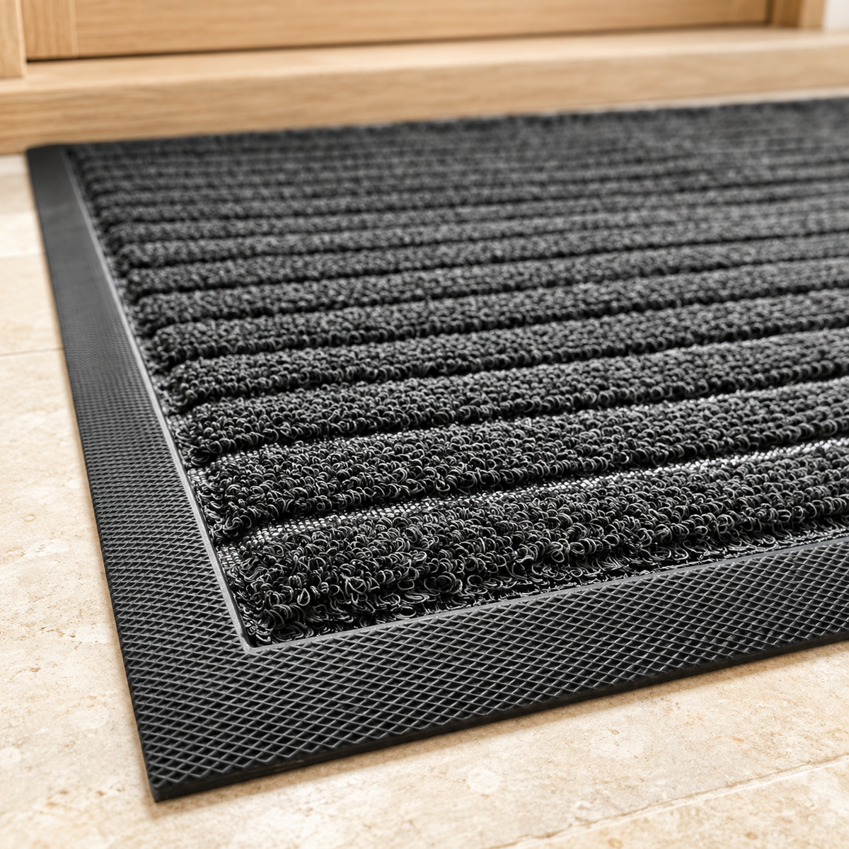 Textured Dust Trapping Floor Mat with Non Slip Rubber Backing 47.5 × 77 cm