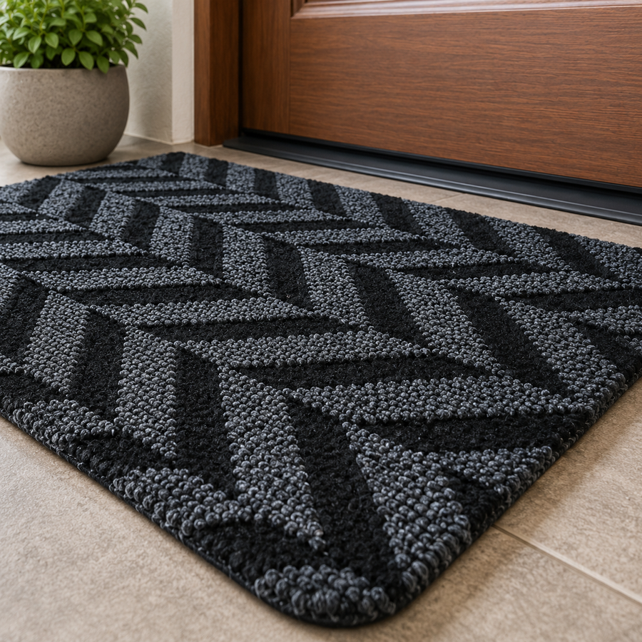 Geometric Non-Slip Door Mat Dirt Trapping Indoor Entrance Rug
