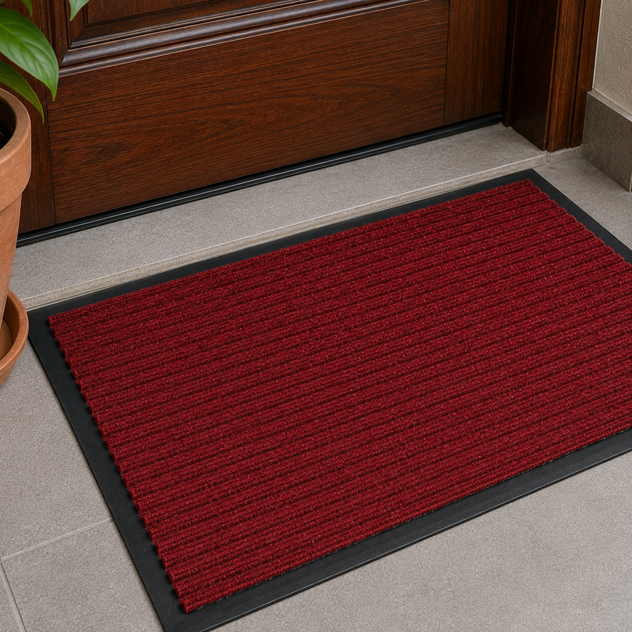 Ribbed Dirt Trapping Entrance Door Mat Non Slip Indoor Outdoor Floor Mat
