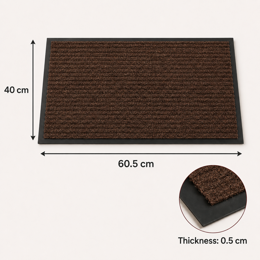 Ribbed Dirt Trapping Entrance Door Mat Non Slip Indoor Outdoor Floor Mat