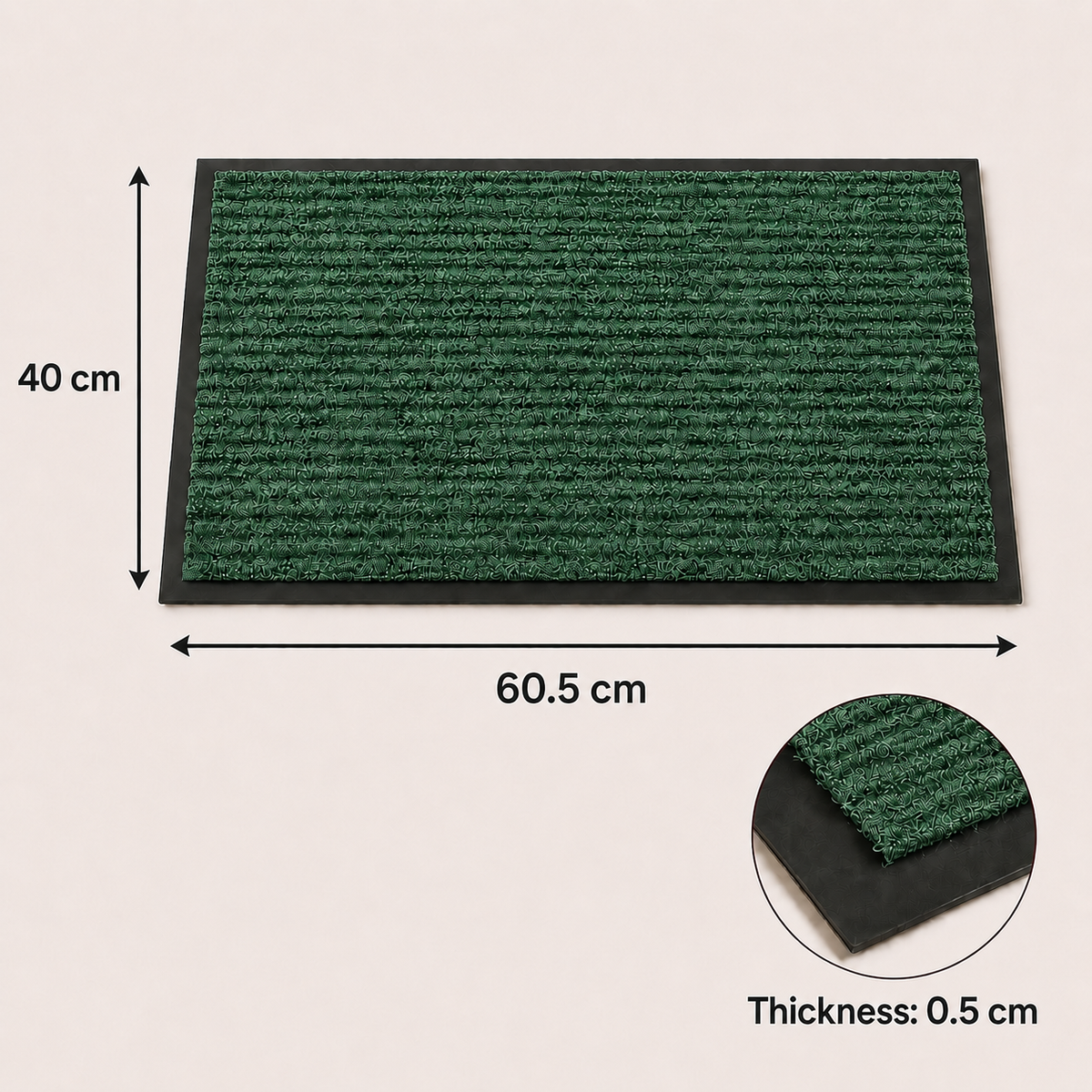 Ribbed Dirt Trapping Entrance Door Mat Non Slip Indoor Outdoor Floor Mat