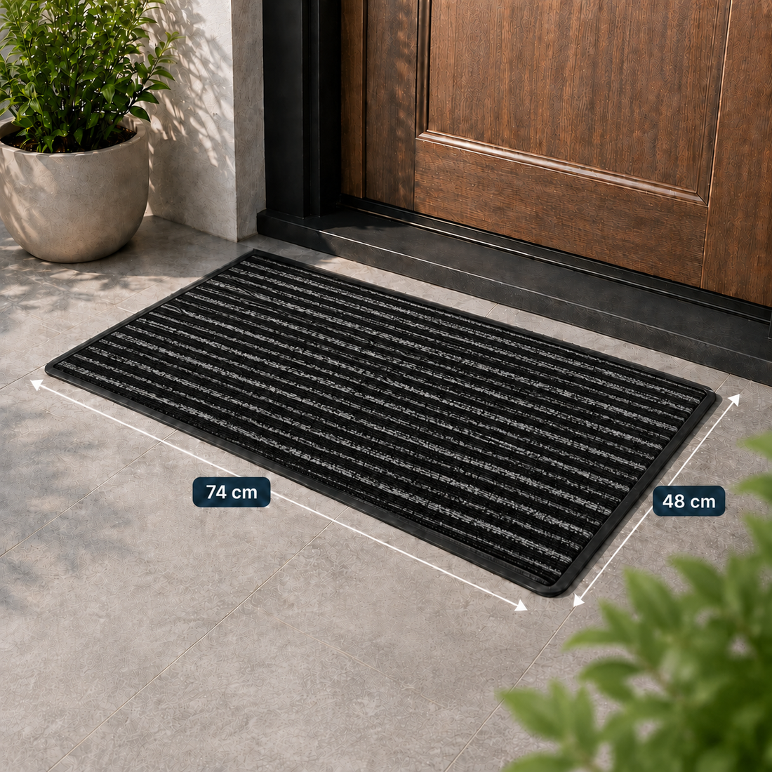 Thin Entrance Door Mat 74×48 cm Non Slip Indoor Outdoor Floor Rug