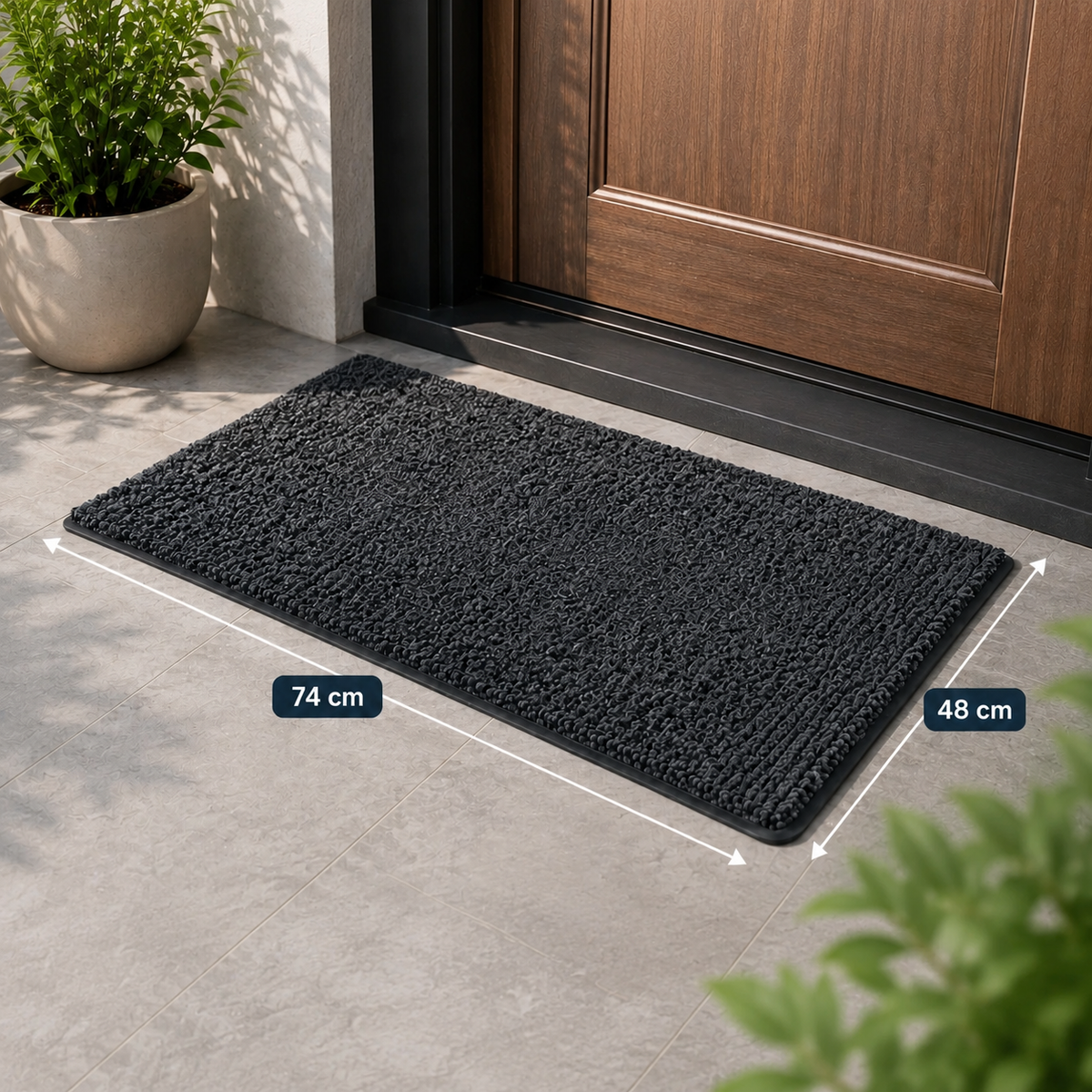 Thin Entrance Door Mat 74×48 cm Non Slip Indoor Outdoor Floor Rug