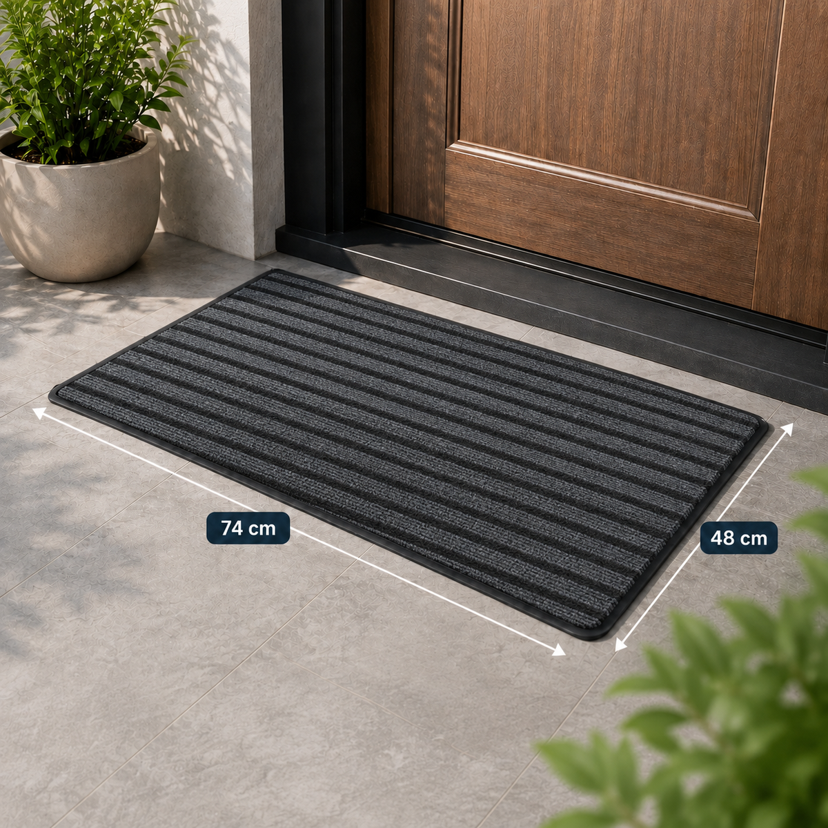 Thin Entrance Door Mat 74×48 cm Non Slip Indoor Outdoor Floor Rug