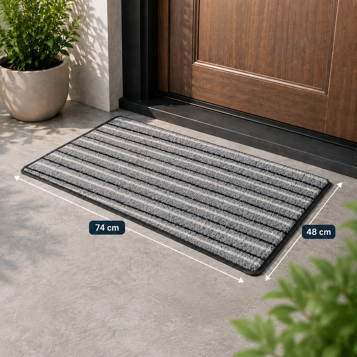 Thin Entrance Door Mat 74×48 cm Non Slip Indoor Outdoor Floor Rug