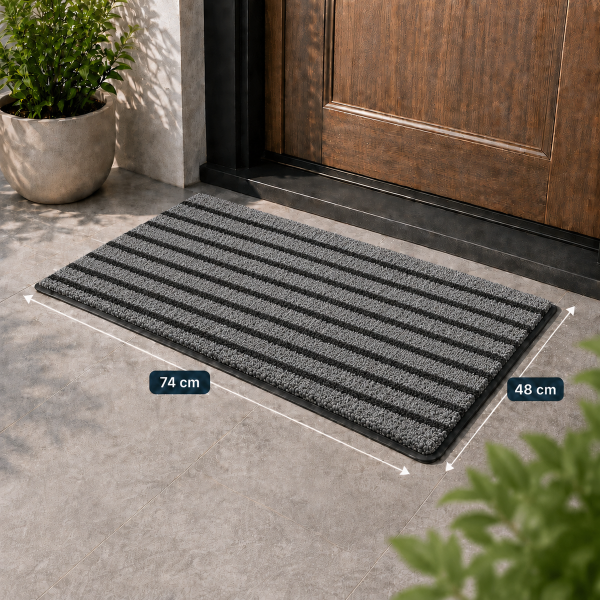 Thin Entrance Door Mat 74×48 cm Non Slip Indoor Outdoor Floor Rug