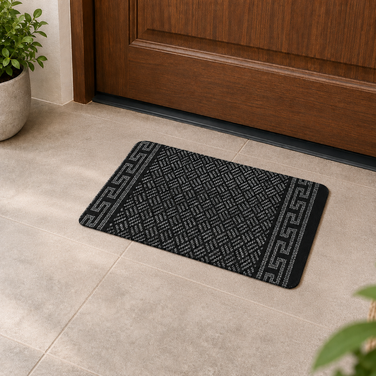 Geometric Non-Slip Door Mat Dirt Trapping Indoor Entrance Rug