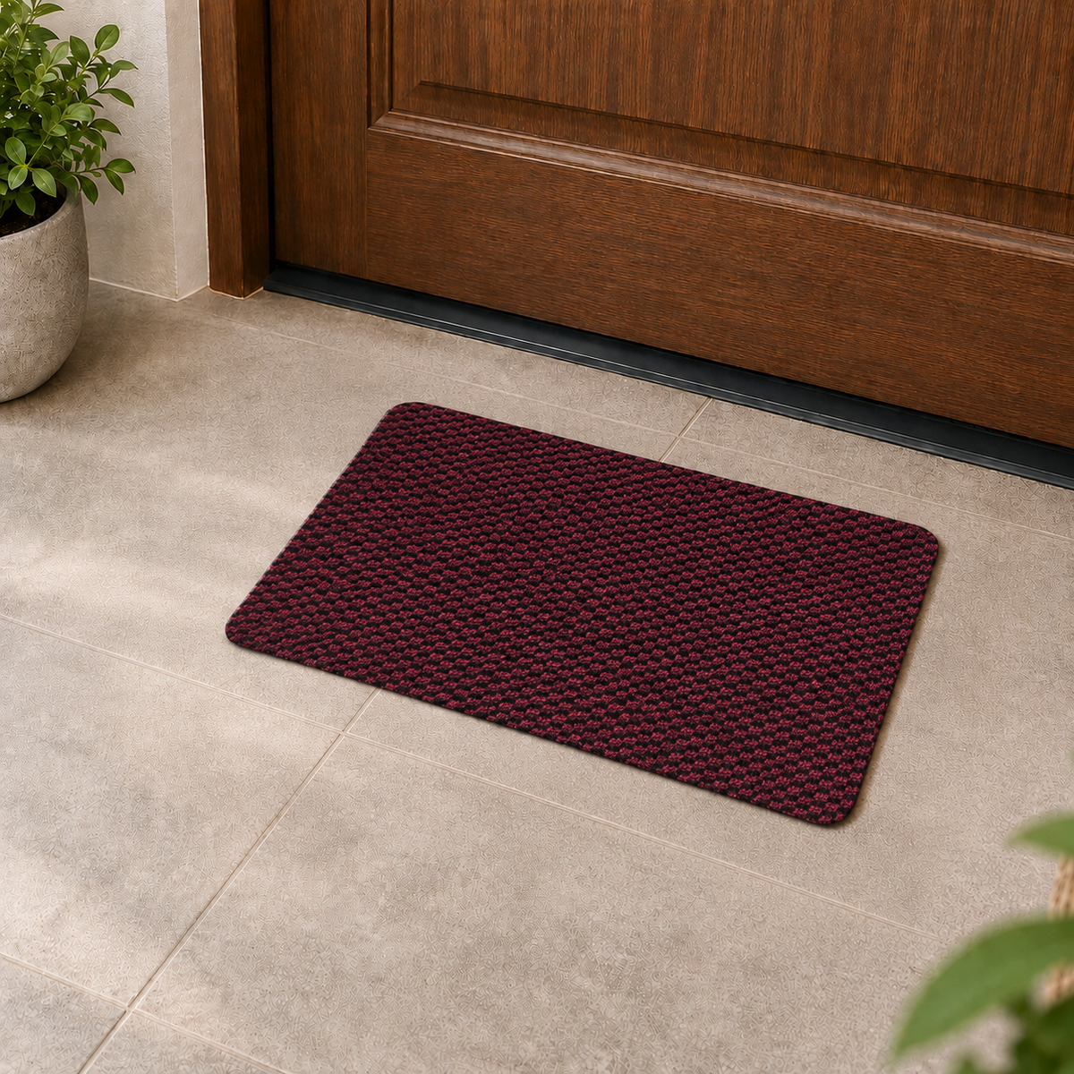 Geometric Non-Slip Door Mat Dirt Trapping Indoor Entrance Rug