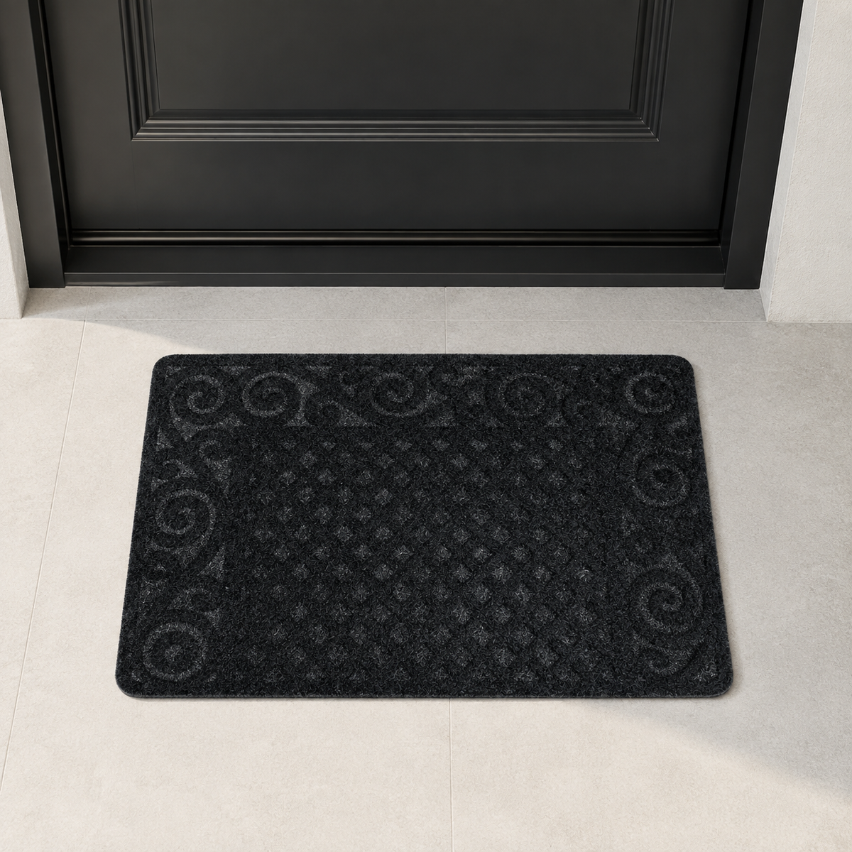Geometric Non-Slip Door Mat Dirt Trapping Indoor Entrance Rug