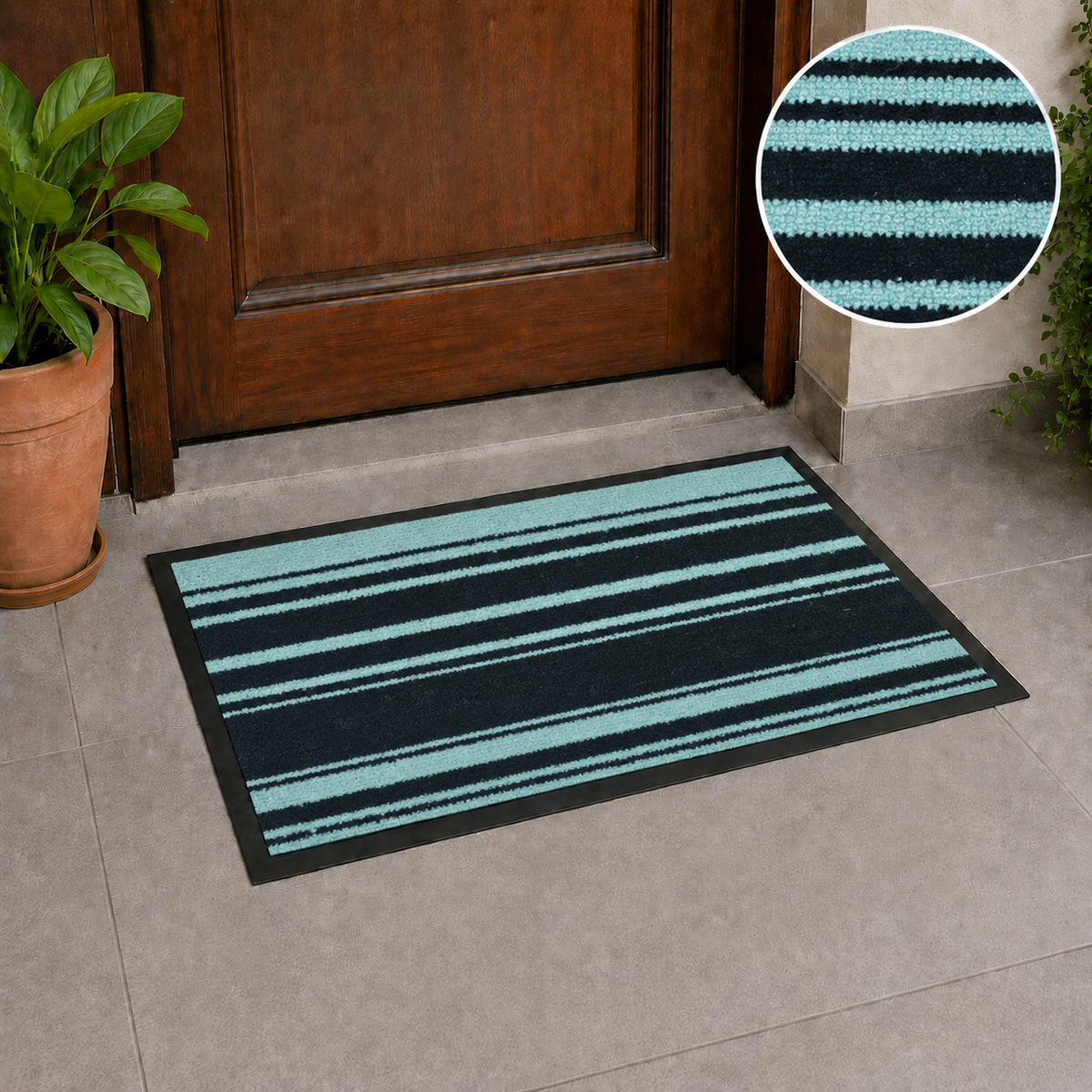 Ribbed Dirt Trapping Entrance Door Mat Non Slip Indoor Outdoor Floor Mat