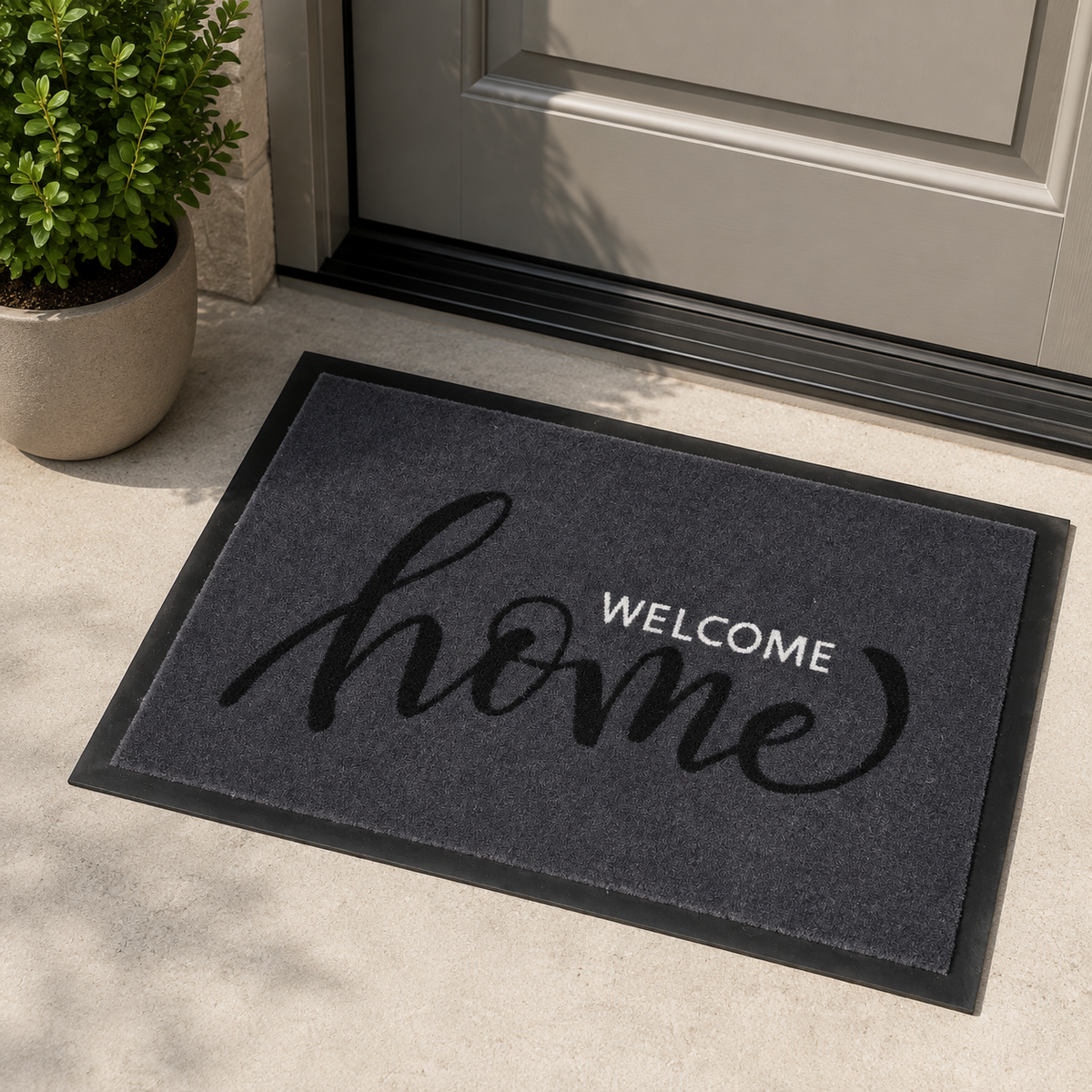 Ribbed Dirt Trapping Entrance Door Mat Non Slip Indoor Outdoor Floor Mat