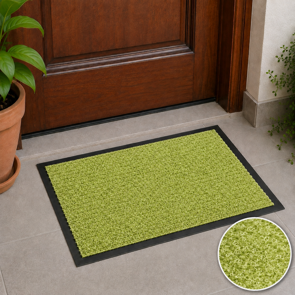 Ribbed Dirt Trapping Entrance Door Mat Non Slip Indoor Outdoor Floor Mat