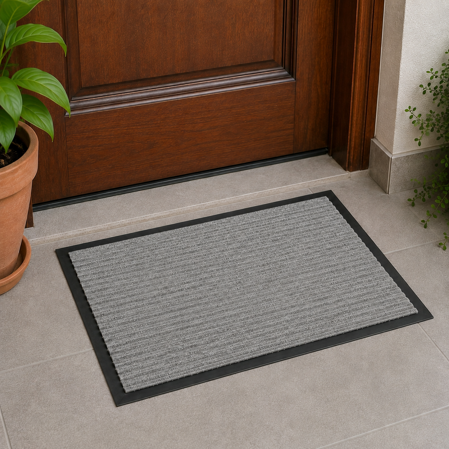 Ribbed Dirt Trapping Entrance Door Mat Non Slip Indoor Outdoor Floor Mat
