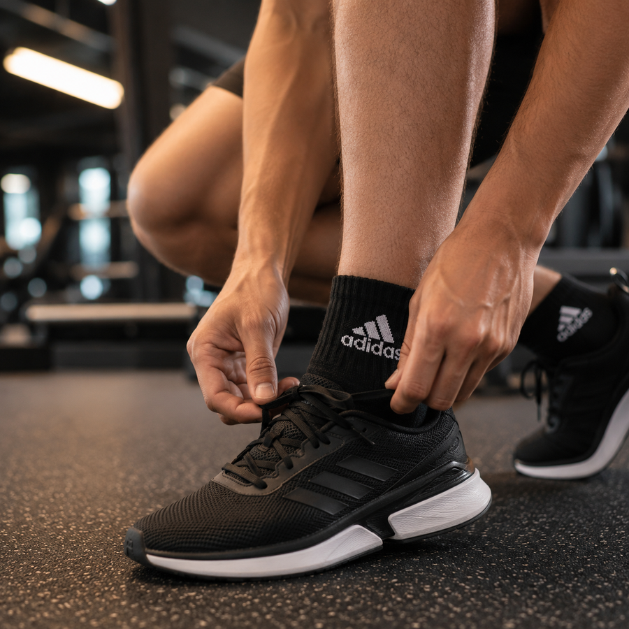 Adidas Sports Crew Socks 5 Pair Set Cotton Athletic Socks Breathable Everyday Training Socks