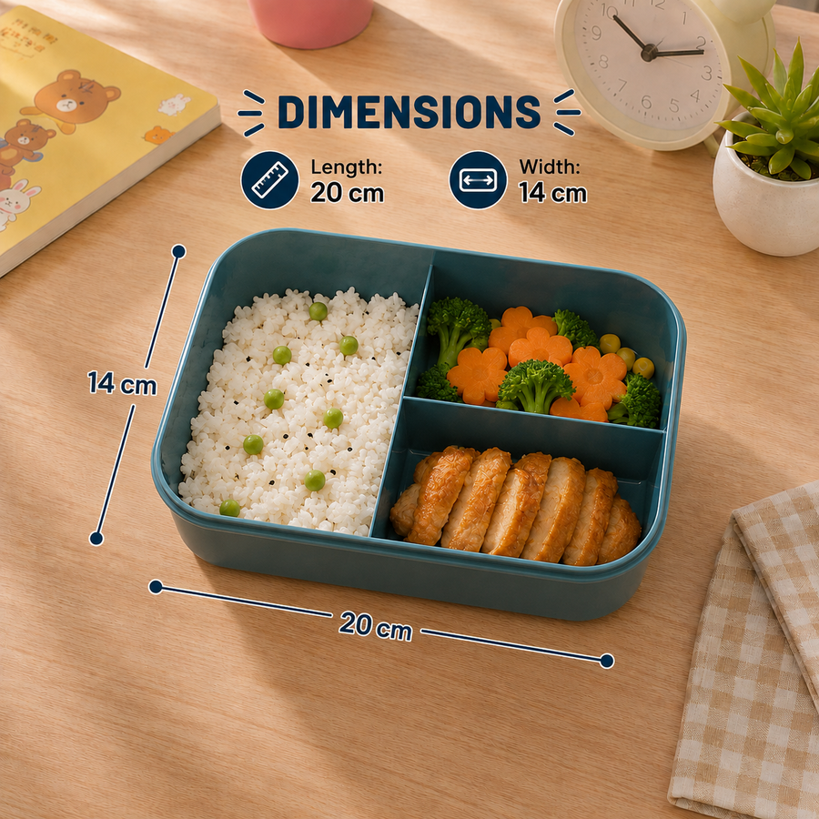 Kids Lunch Box with Spoon Fork Set 1100ml Leakproof Food Storage Container BPA Free