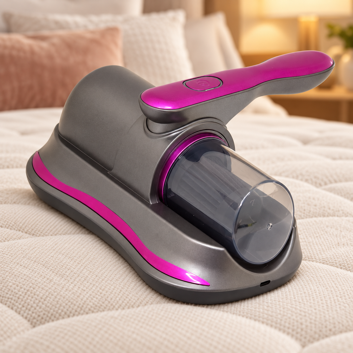 Rechargeable Mite Remover with Dual-Speed Suction and Triple Filtration