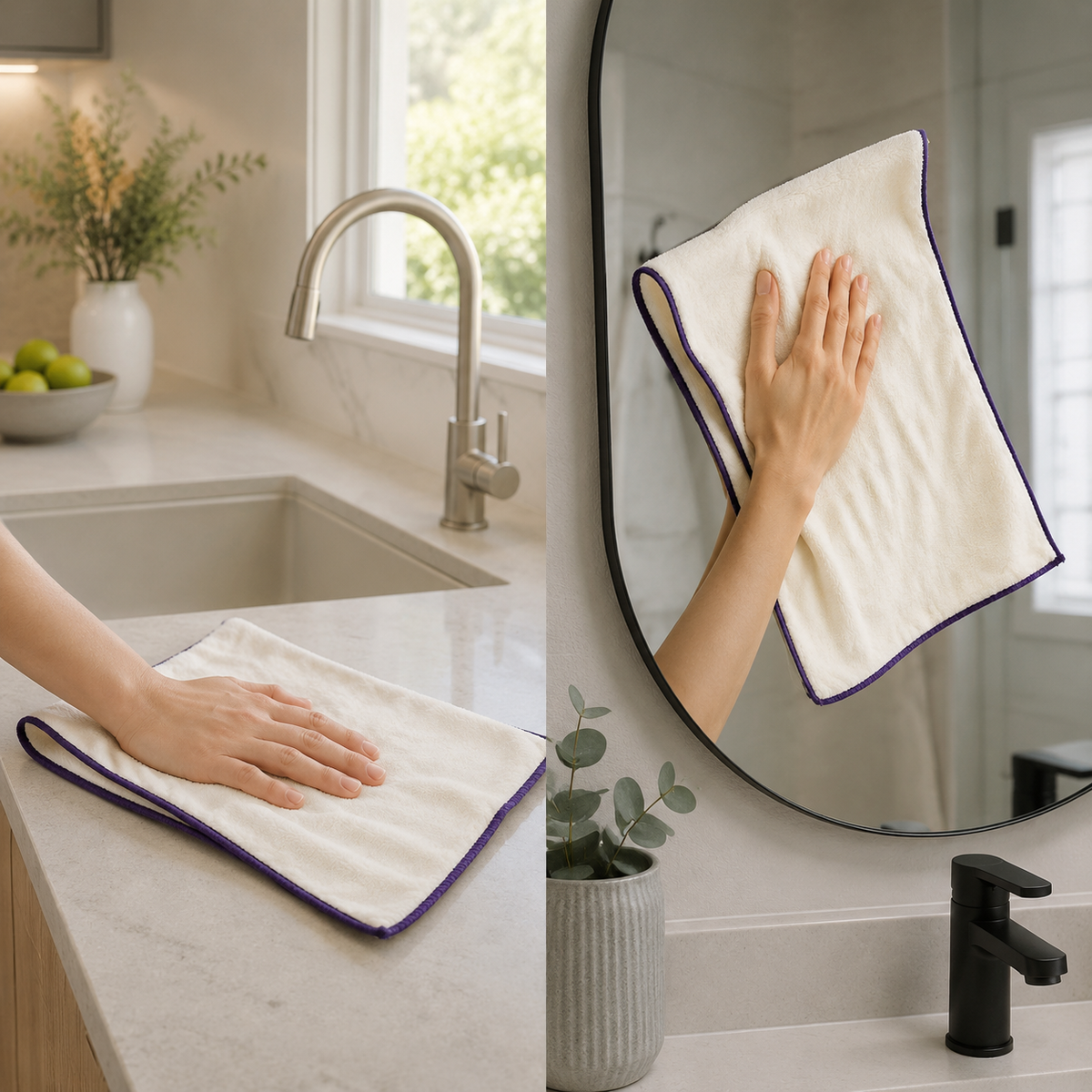 Multipurpose Cleaning Towels 75 × 34 cm Soft Highly Absorbent Reusable Cleaning Cloths for Kitchen Bathroom & Home