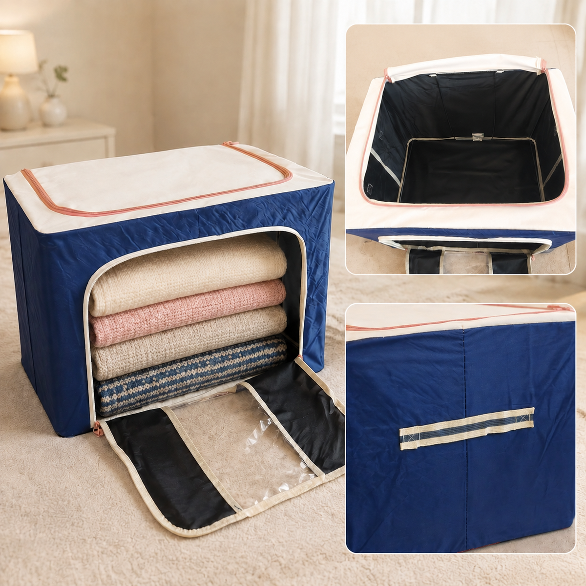 Storage Box Foldable Fabric Organizer Clothes Blanket Bedding Storage Container
