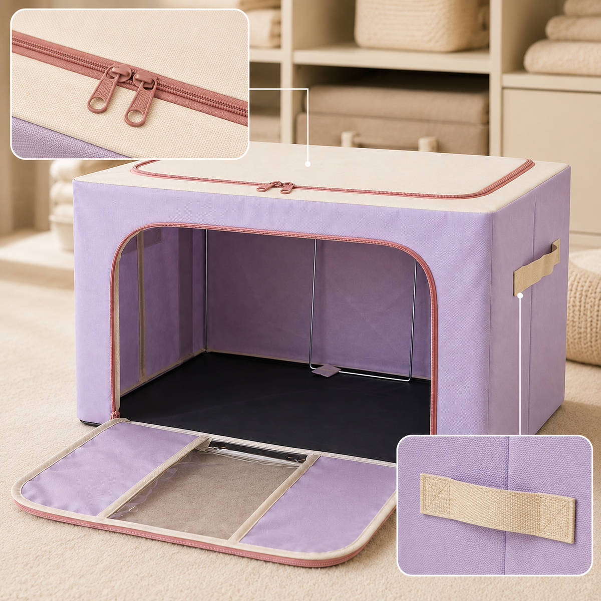 Storage Box Foldable Fabric Organizer Clothes Blanket Bedding Storage Container