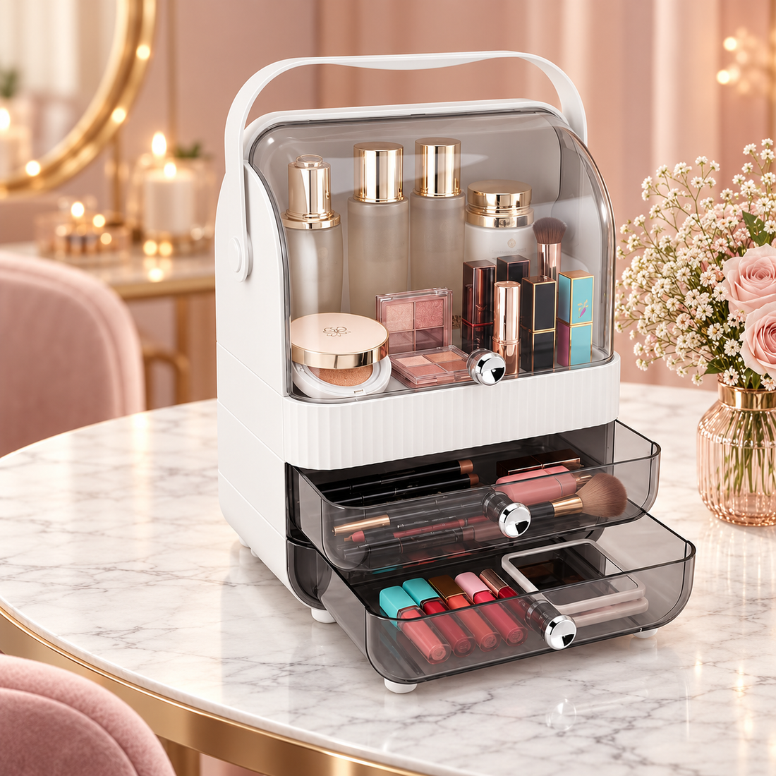 Large Capacity Cosmetic Storage Case