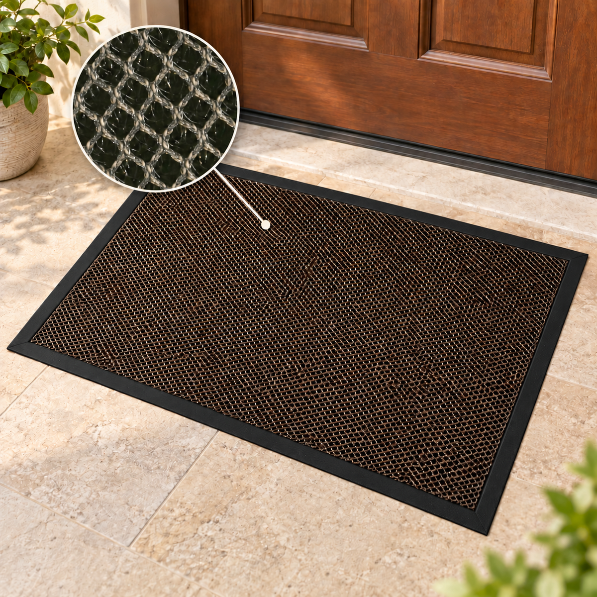 Heavy Duty Textured Door Mat Indoor & Outdoor Use 90*60 cm