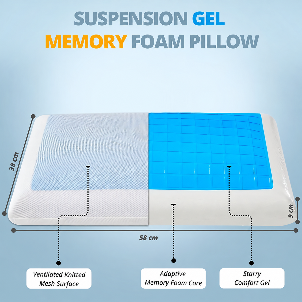 Cooling Gel Memory Foam Pillow