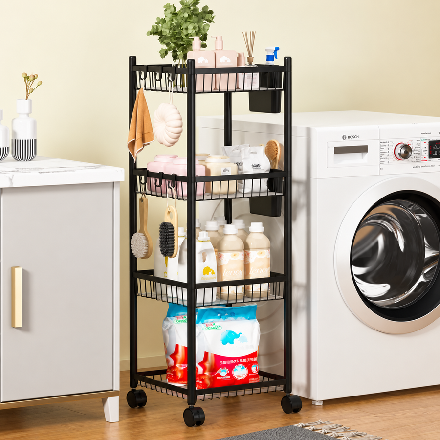 4 Tier Metal Rolling Storage Rack