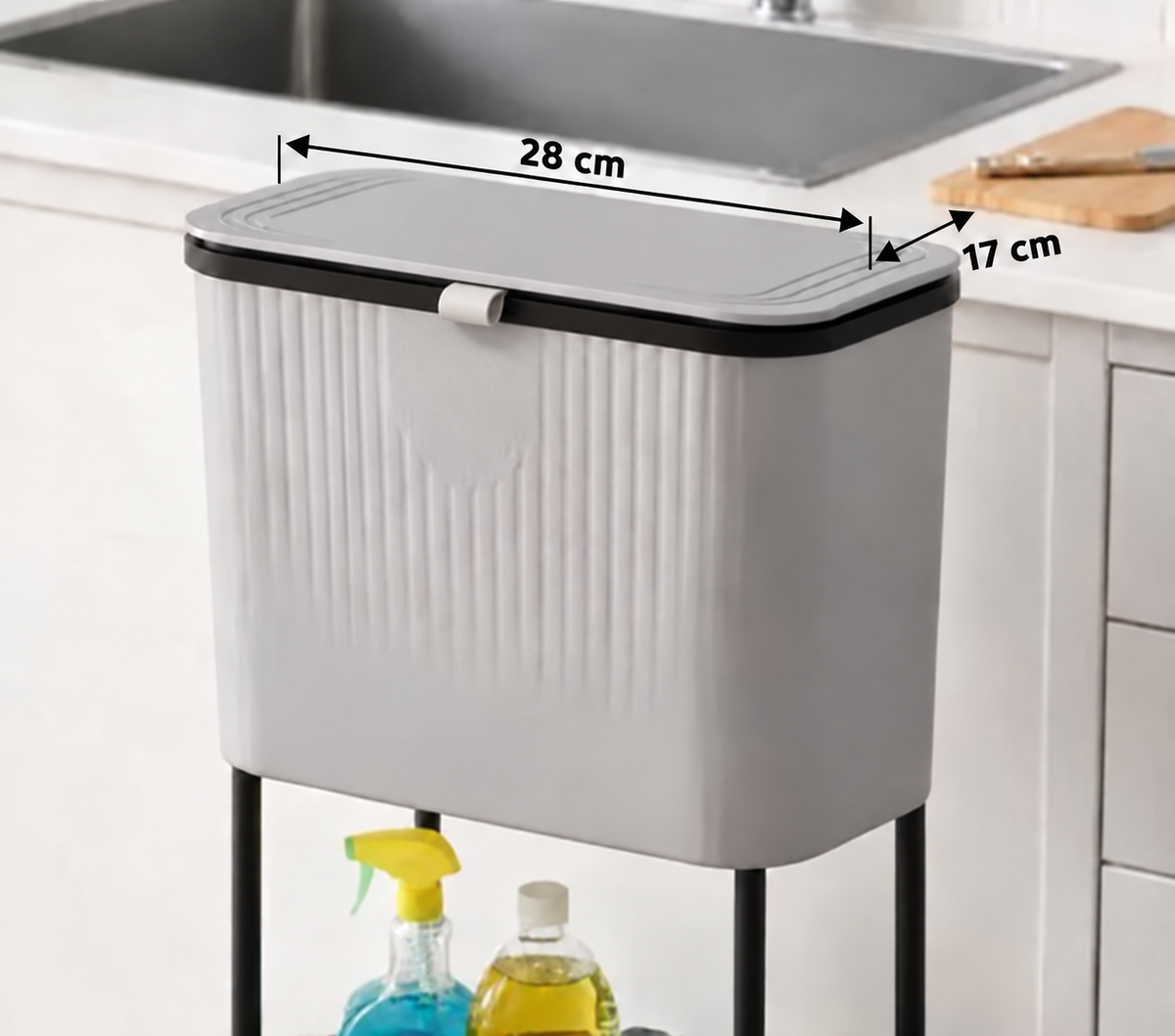 3 Tier Rolling Storage Rack with Lidded Container