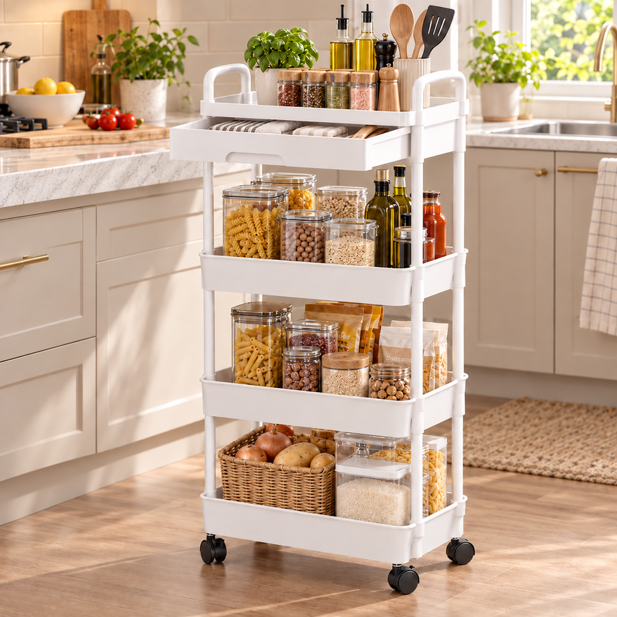 4 Tier Rolling Storage Rack