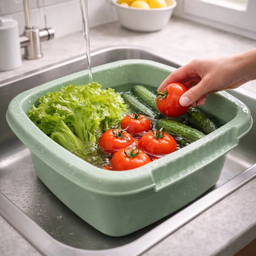 Migros Swiss Made Plastic Multi Purpose Tub 6.5 Liter Storage Washing Container Kitchen Cleaning Organizer