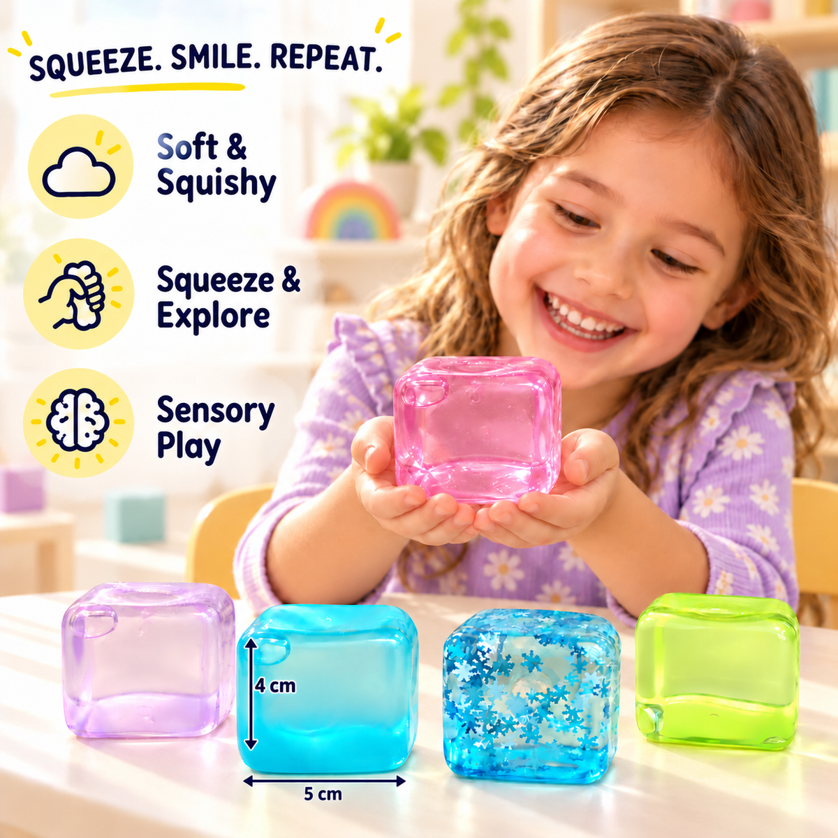 Soft Squishy Sensory Cube Fidget Toy