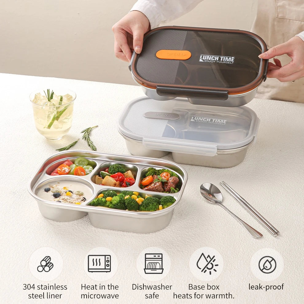 Stainless Steel Lunch Box with Transparent Lid