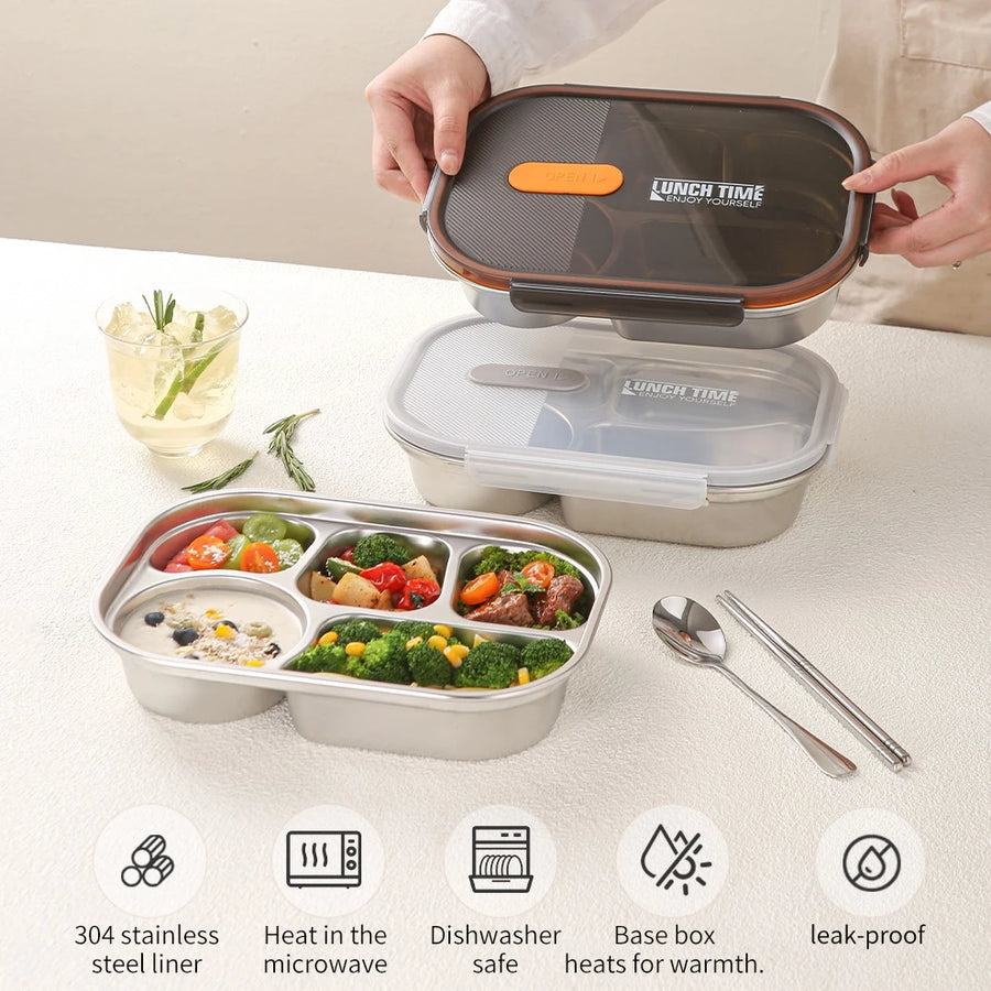 Stainless Steel Lunch Box with Transparent Lid