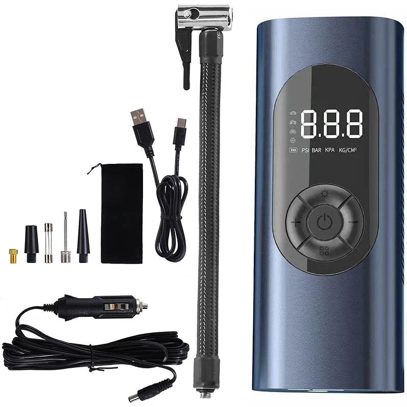 Digital Car Tire Inflator for Flat Tires, Air Pump – 150 PSI Max, 6000mAh Battery, 4 Modes + Emergency Light