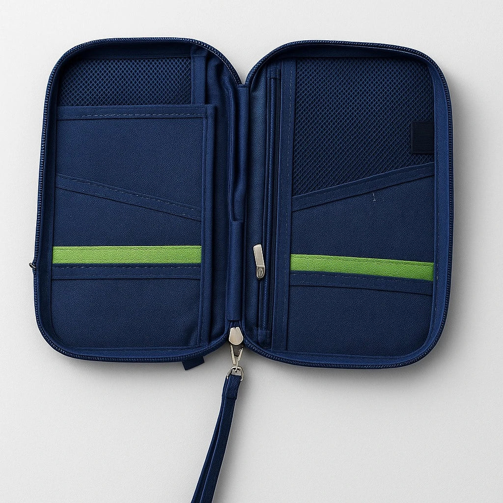 Travelus Travel Document Organizer Passport Holder Wallet Zipper Travel Wallet Card Holder Phone Storage Travel Pouch
