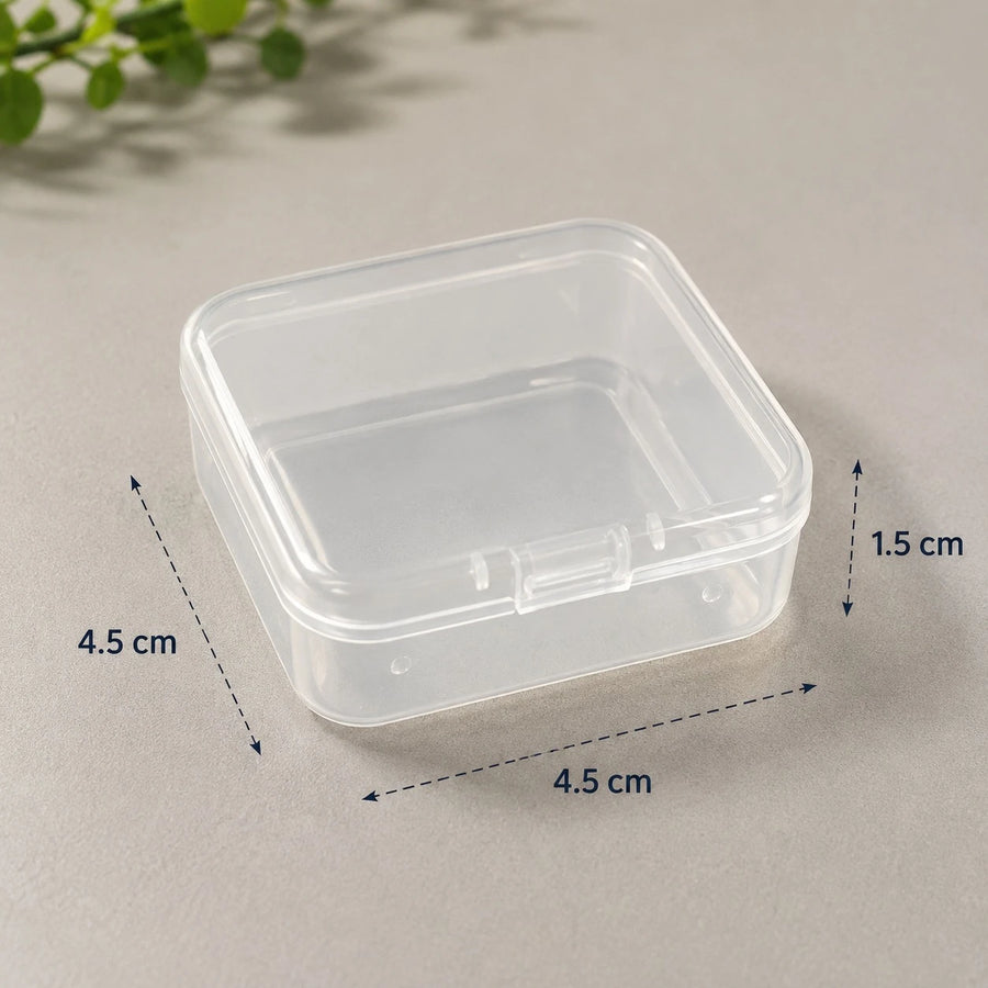 Small Square Mini Storage Box Organizer Transparent Portable Case Tiny Plastic Container Jewelry Pill Box Beads Box SIM Card Storage