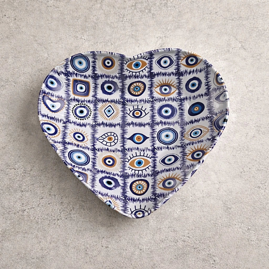 Heart Shaped Bowl Mandala Decorative Pattern Snack Bowl Serving Bowl Dessert Bowl 12 cm Width