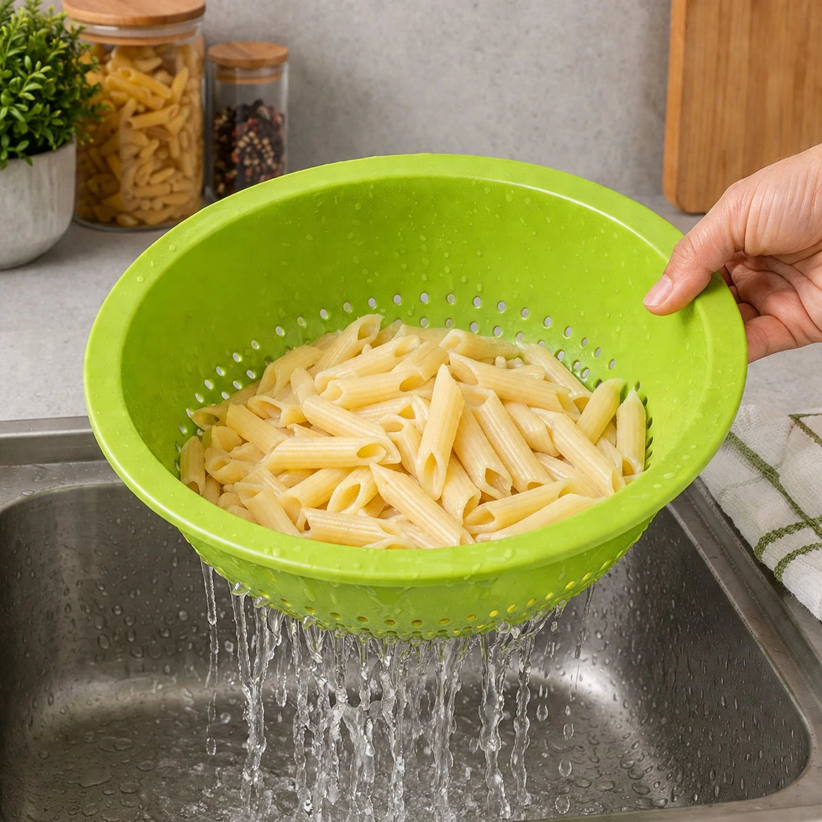 Plastic Colander Bowl Kitchen Strainer Vegetable Fruit Washing Drain Basket Pasta Rice Drainer 26 cm