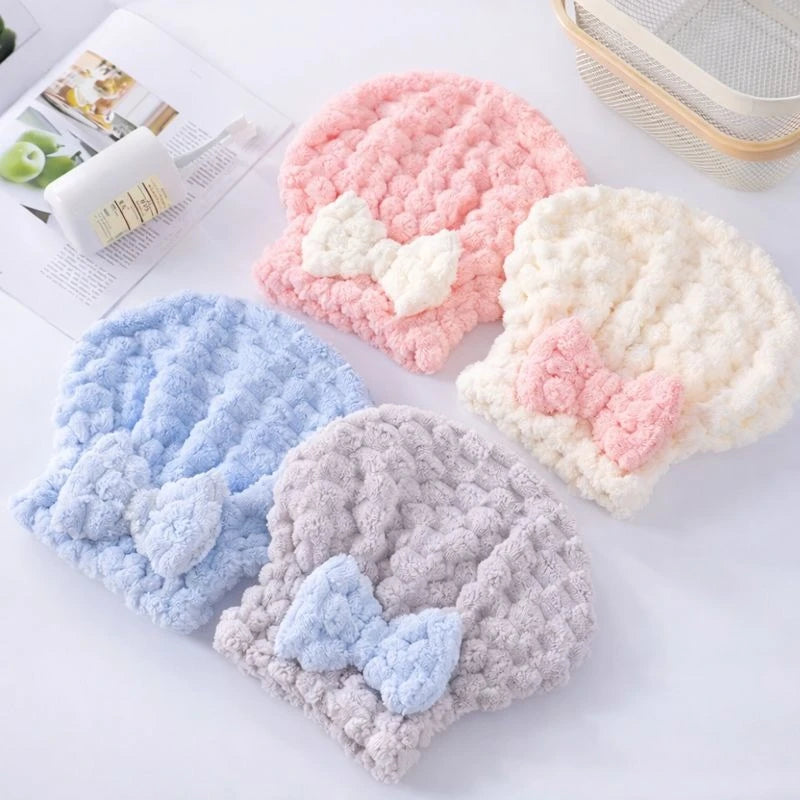 Cotton Dry Hair Travel Cap Soft Absorbent Hair Towel Hat for Adults Shower Bath Spa Home Use hair styler
