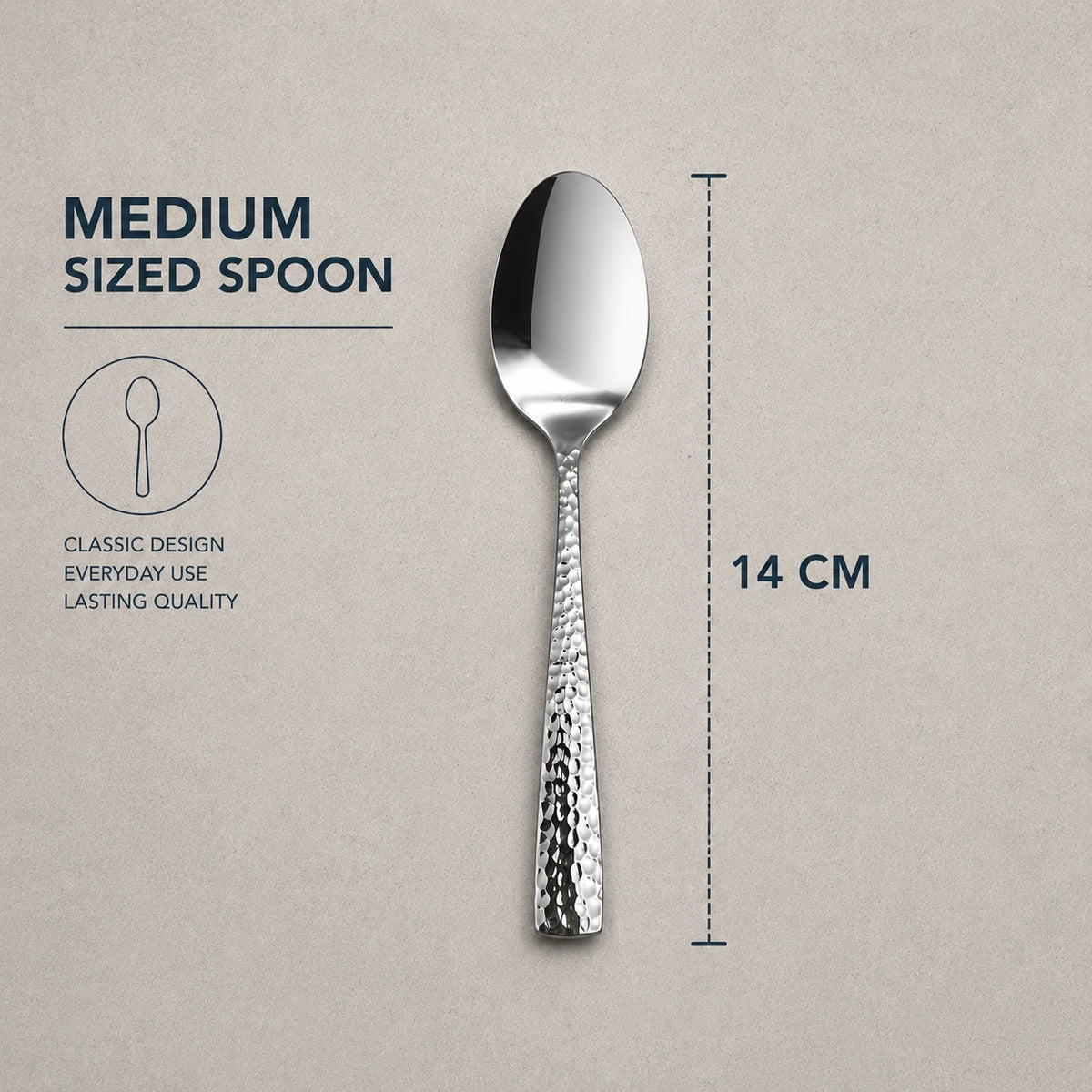 Spoon Stainless Steel Medium Sized Cutlery Set Of 6 Dining Spoons Table Spoons Kitchen Utensils