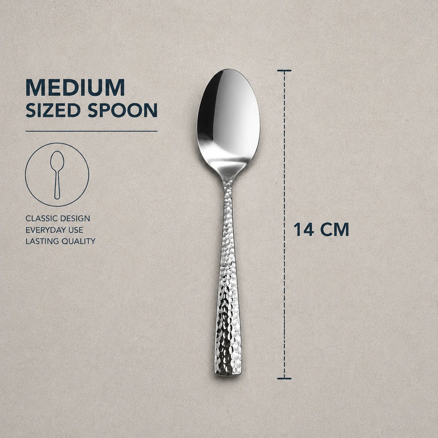 Spoon Stainless Steel Medium Sized Cutlery Set Of 6 Dining Spoons Table Spoons Kitchen Utensils