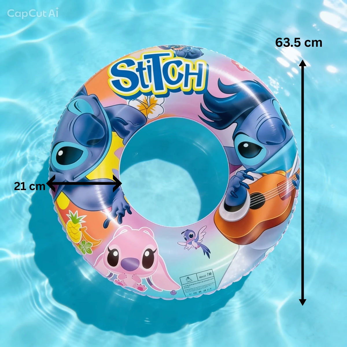 Stitch Character Inflatable Swim Ring Pool Float for Kids