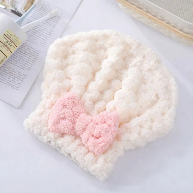 Cotton Dry Hair Travel Cap Soft Absorbent Hair Towel Hat for Adults Shower Bath Spa Home Use hair styler