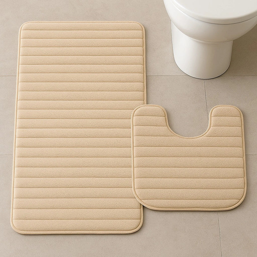 Set of 2 Ribbed Bath Mats