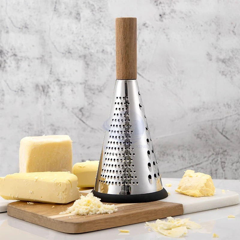 Stainless Steel Cone Grater with Wooden Handle