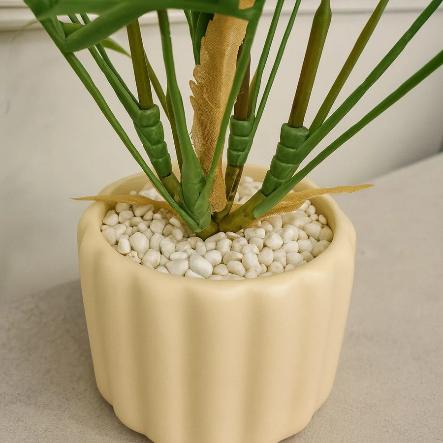 Artificial Parlor Palm Plant in Ribbed Pot- 41cm