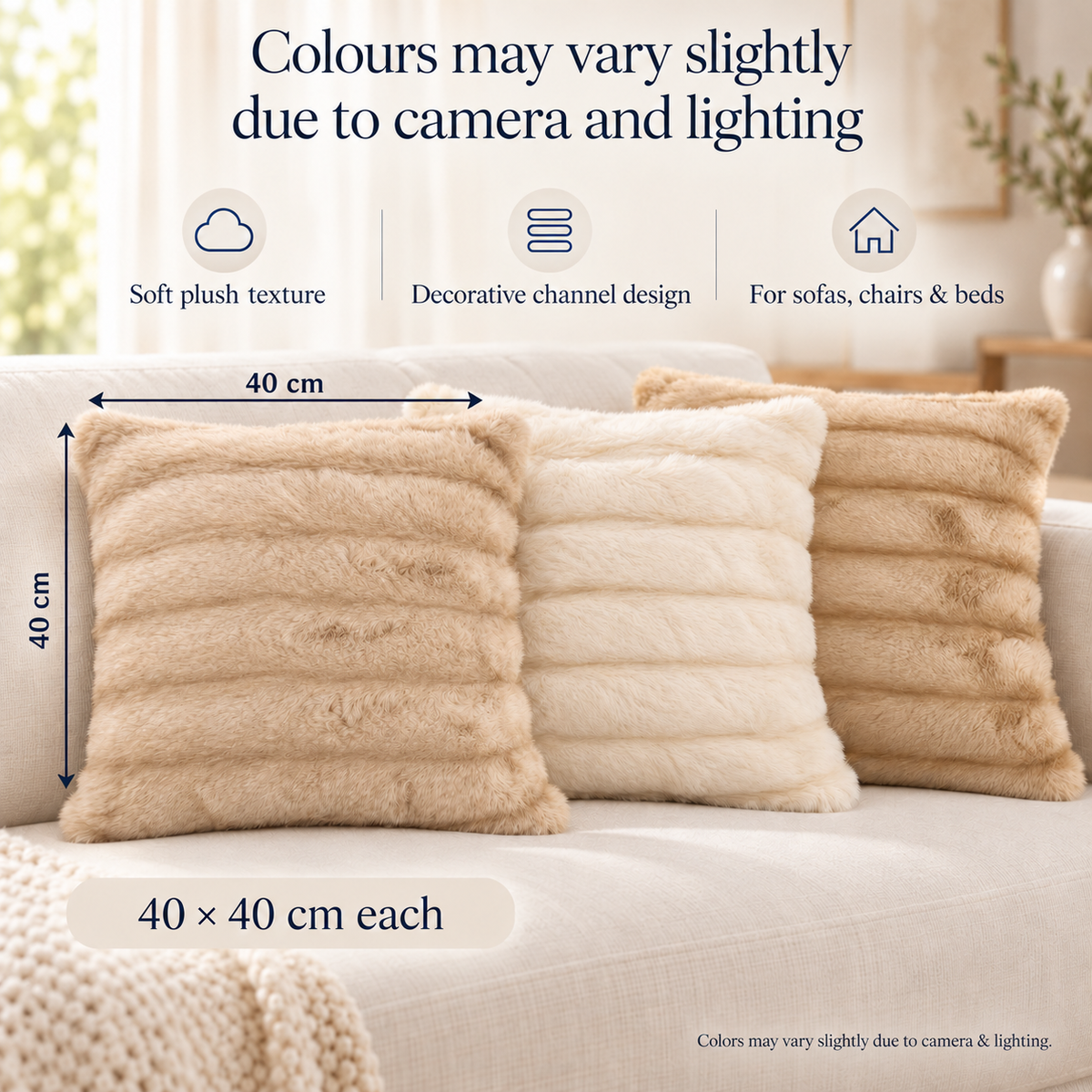 Faux Fur Decorative Cushion with Zipper